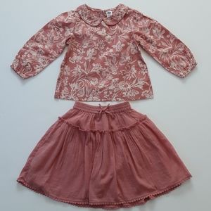 Old Navy skirt set 18-24 months cotton